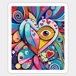 Abstract Ophthalmology Valentines ,brafdesign Sticker